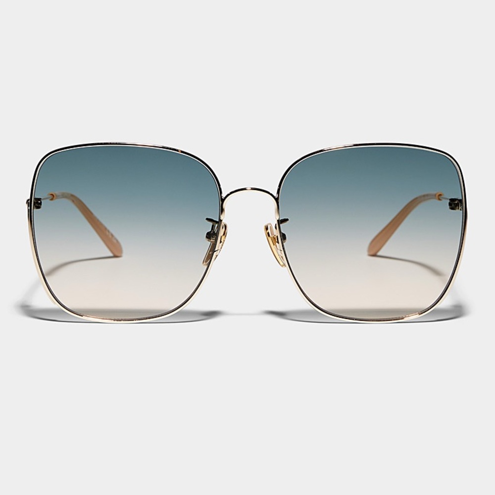 NWT Chloe Gold and Blue Gradient Sunglasses